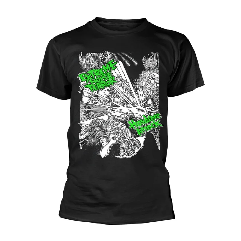 Extreme Noise Terror Unisex T-shirt: Hardcore Attack (back print) Welt Pockets Slit Pockets Flap Pockets