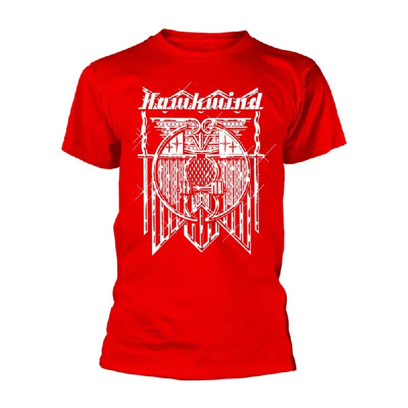 Hawkwind | Official Band T-Shirt | Doremi (red) Collared Crew Neck Turtle Neck