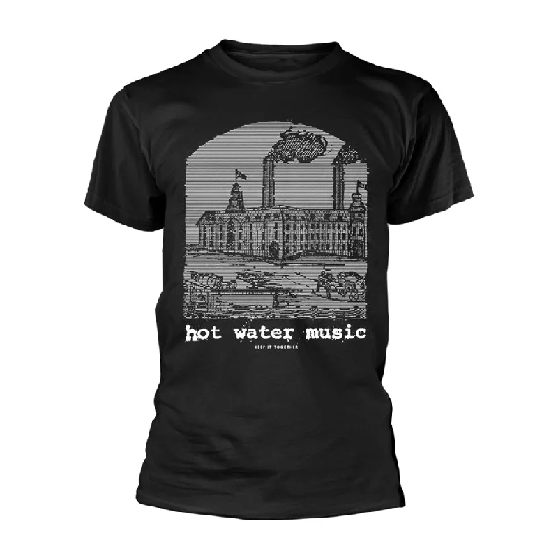 Hot Water Music Unisex T-shirt: Factory Beaded Sequined Faux Fur