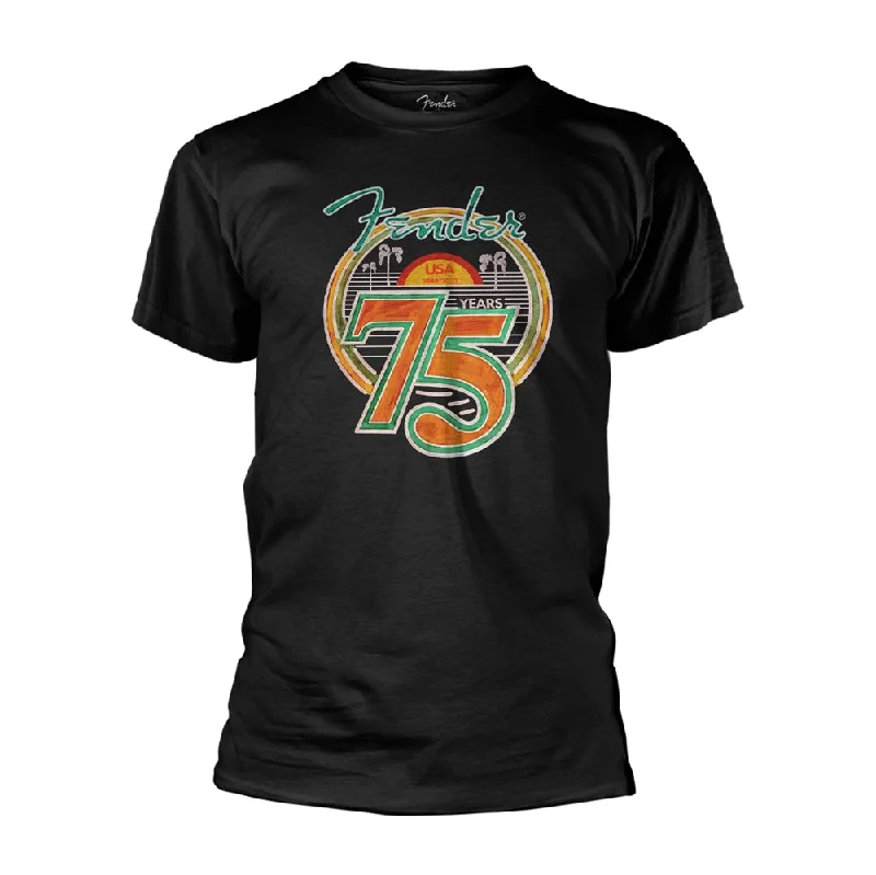 Fender Unisex T-shirt: Marker Landscape Collared T-Shirt Boat Neck A-Line