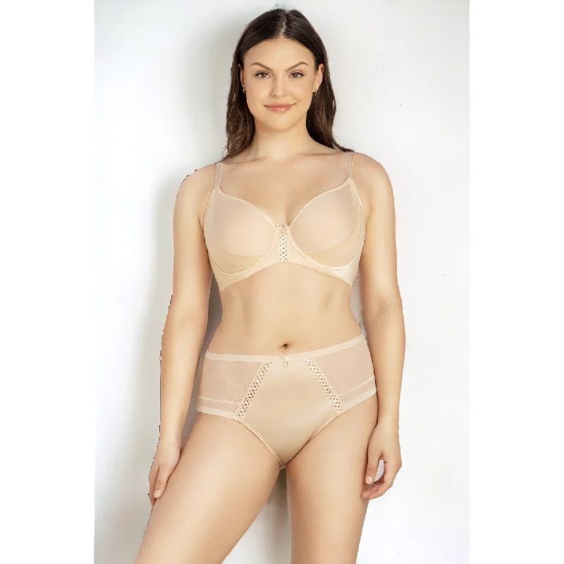Shea Spacer T-shirt Bra | Bare Mesh Blend Leather Blend Suede Blend