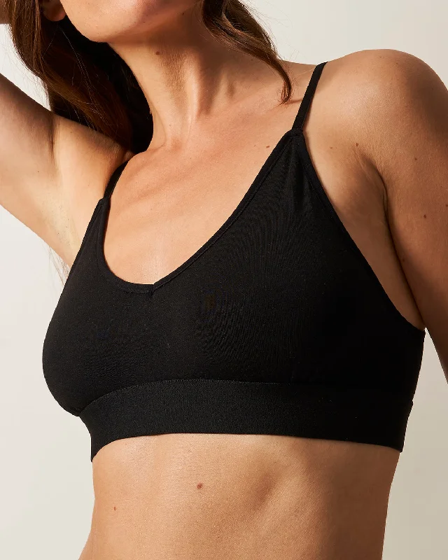 T-Shirt Bra - Black Boxy Fit Fitted Loose