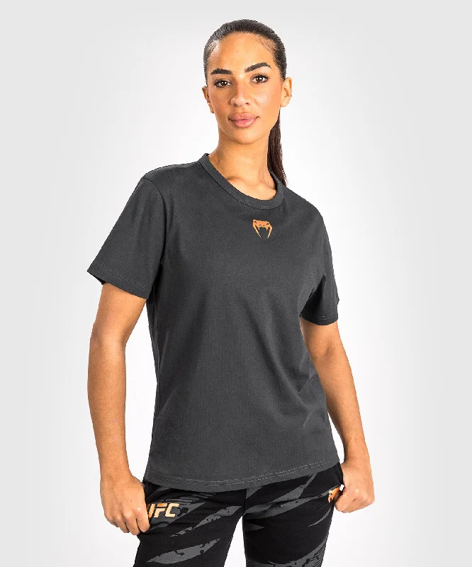 T-Shirt en Coton À Manches Courtes pour Femmes UFC Adrenaline by Venum Fight Week - Gris Anthracite Rayon Fabric Velvet Fabric Corduroy Fabric