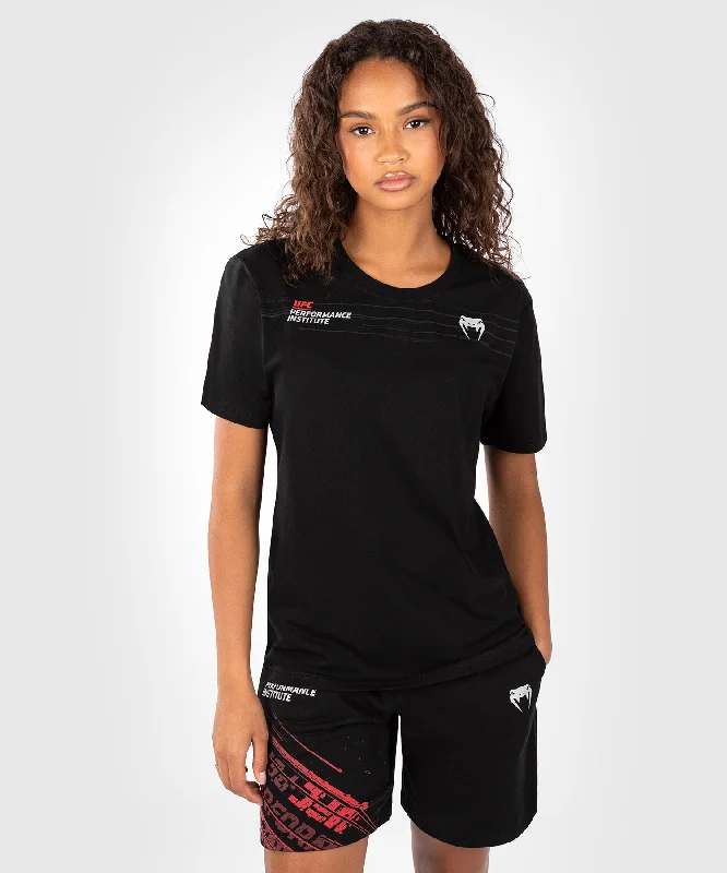 T-Shirt Femme UFC Venum Performance Institute 2.0 - Noir/Rouge Silk Blend Satin Velvet