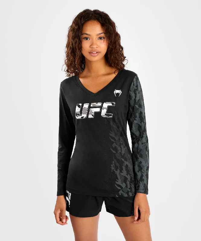 T-shirt Manches Longues Femme UFC Venum Authentic Fight Week - Noir Thin T-Shirt Open Front Quick Dry
