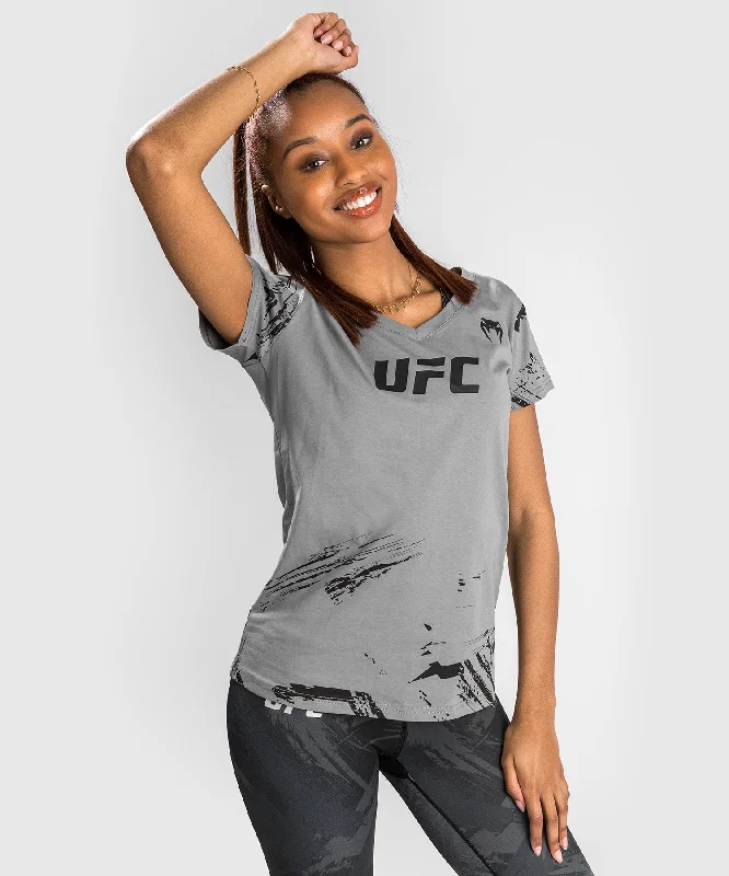 T-Shirt UFC Venum Authentic Fight Week 2.0 - Pour Femmes - Gris Striped Floral Plaid