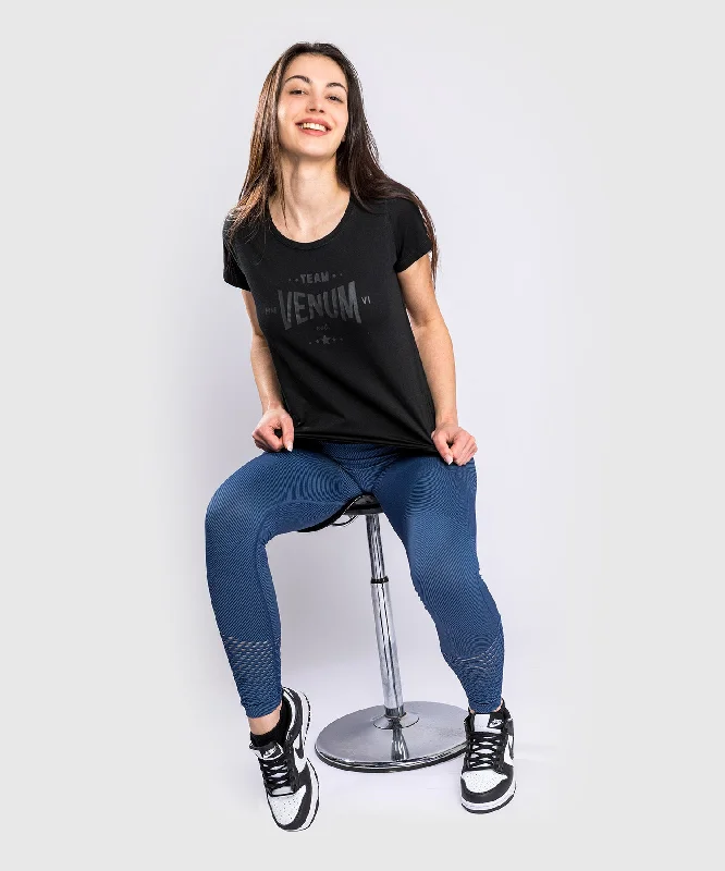 T-Shirt Venum Team 2.0 - Pour Femmes - Noir/Noir Print Jacquard Patchwork