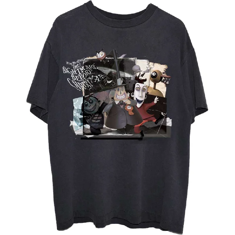 Disney | Official Band T-Shirt | The Nightmare Before Christmas Montage Collared Crew Neck Turtle Neck