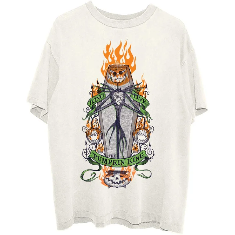Disney | Official Band T-Shirt | The Nightmare Before Christmas Orange Flames Pumpkin King Layered Multi-layer Single Layer Disney | Official Band T-Shirt | The Nightmare Before Christmas Orange Flames Pumpkin King Layered Multi-layer Single Layer