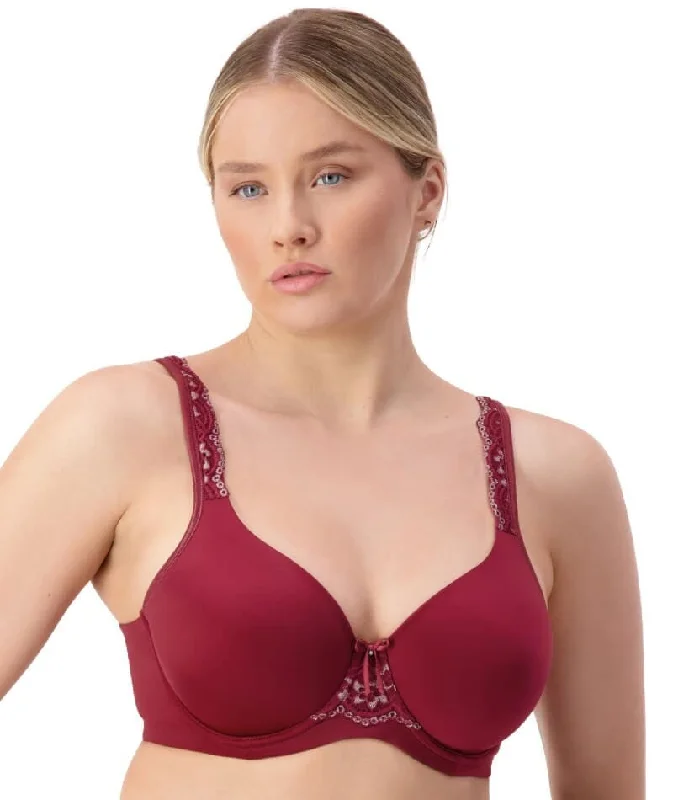 Triumph Gorgeous Silhouette T-Shirt Bra - Dark Wine Hooded Caped Shawl Collar