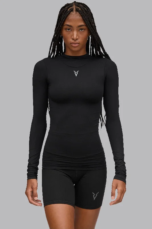 V_SKYN LONG SLEEVE T-SHIRT - Black Modern Contemporary Chic