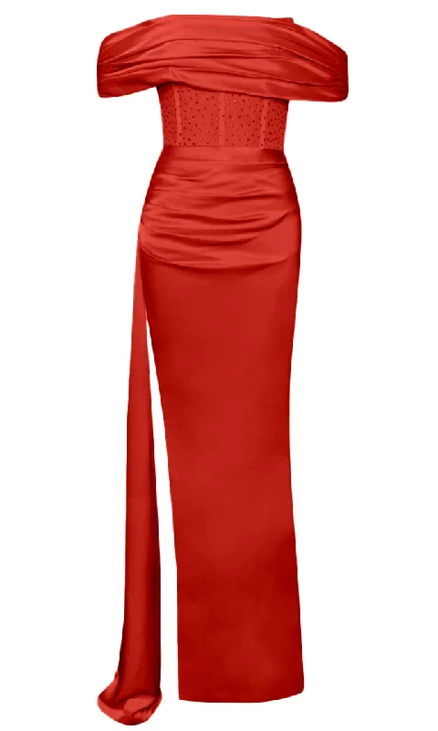 Bella Vita <br><span>Red Sheer Mesh Lace Satin Short Sleeve Off The Shoulder Draped High Slit Maxi Dress</span> Fashionable Chiffon Maxi Dress Bella Vita <br><span>Red Sheer Mesh Lace Satin Short Sleeve Off The Shoulder Draped High Slit Maxi Dress</span> Fashionable Chiffon Maxi Dress