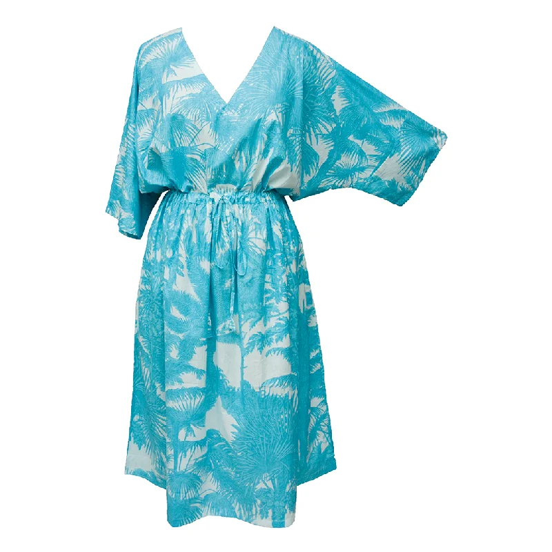 Blue Palm Cotton Maxi Dress UK Size 18-32 M154 Classic Black Maxi Dress