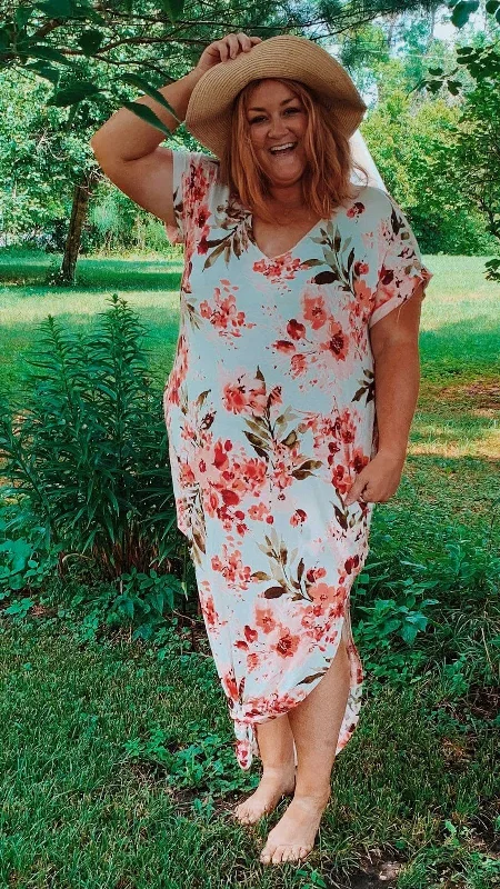 Save the Day Floral Maxi Dress w/ Double Slits + Cozy Spaghetti Strap Maxi Dress