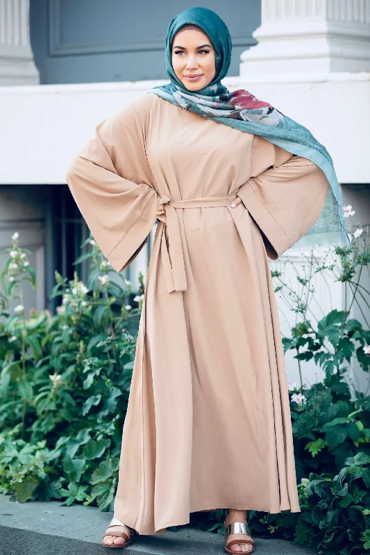 Kimono Long Sleeve Maxi Dress Cozy Open-Back Maxi Dress