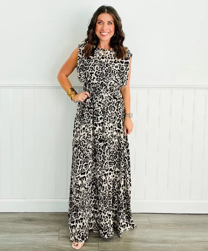 Grey Leopard Elation Maxi Dress (Reg) Classic Tulle Maxi Dress