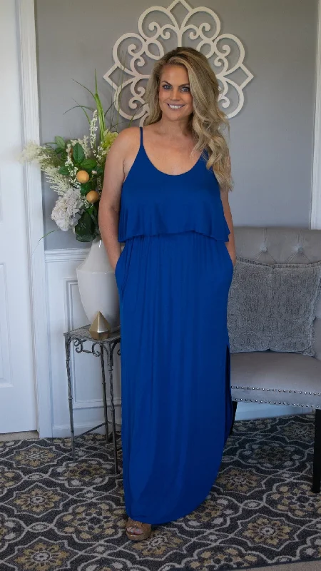Paradise City Maxi Dress - Cobalt Blue Stylish Longline Maxi Dress