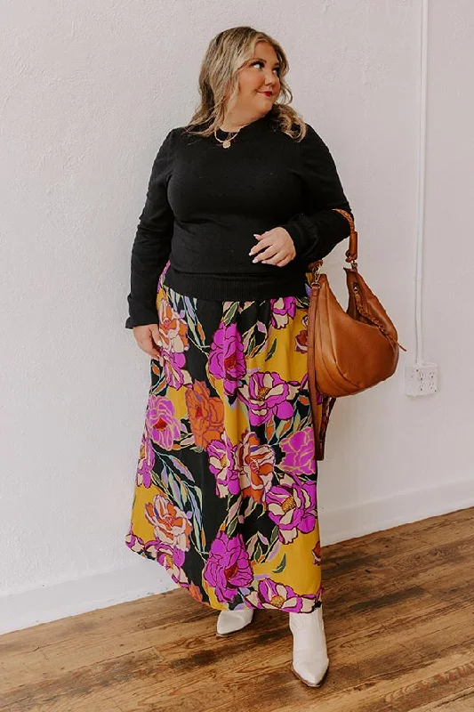 Novel Romance Floral Maxi Dress Curves Classic V-Neck Maxi Dress