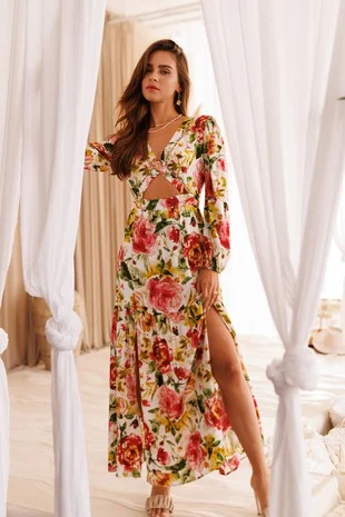 The Field of Dreams Floral Print Tiered Maxi Dress Fashionable High-Waist Maxi Dress The Field of Dreams Floral Print Tiered Maxi Dress Fashionable High-Waist Maxi Dress