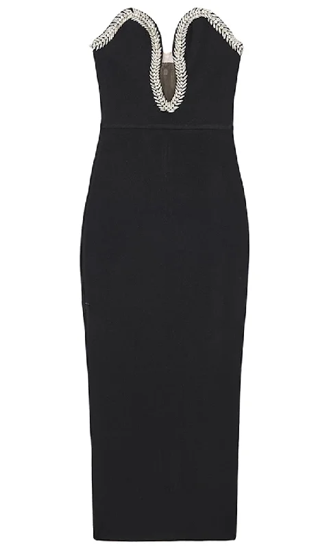 Time To Shine <br><span>Black Strapless Rhinestone Crystal Plunge V Neck Bodycon Bandage Maxi Dress</span> Fashionable High-Waist Maxi Dress Time To Shine <br><span>Black Strapless Rhinestone Crystal Plunge V Neck Bodycon Bandage Maxi Dress</span> Fashionable High-Waist Maxi Dress