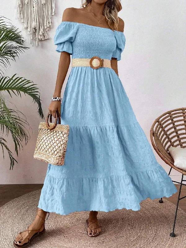 VCAY WOMEN ELEGANT SUMMER PRINTED MAXI DRESS Trendy Floral Print Maxi Dress