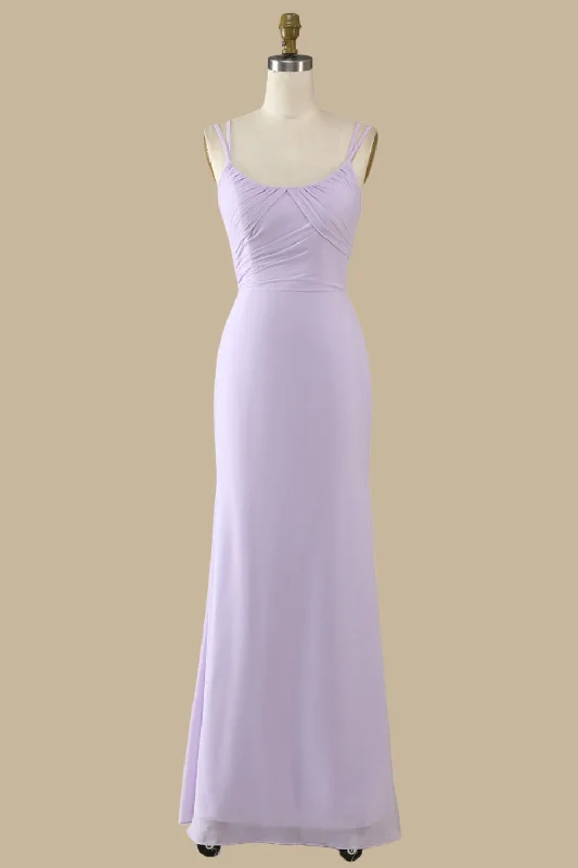 Lilac Scoop Neck Maxi Dress with Spaghetti Straps Cozy Spaghetti Strap Maxi Dress