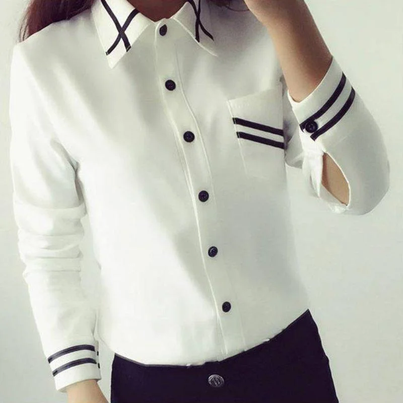Women Elegant Turn down Collar Shirt Top Hooded Caped Shawl Collar