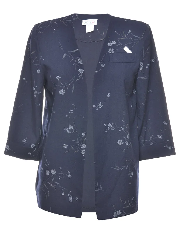 Floral Pattern Jacket - L Chenille Jacket Brocade Jacket Lace Jacket