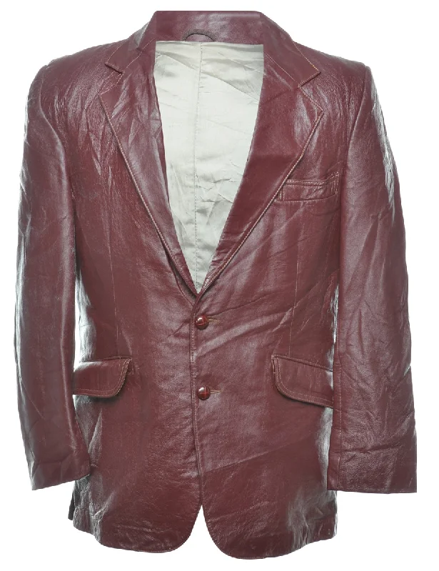 Single Breasted Leather Jacket - L Denim Jacket Leather Jacket Suede Jacket