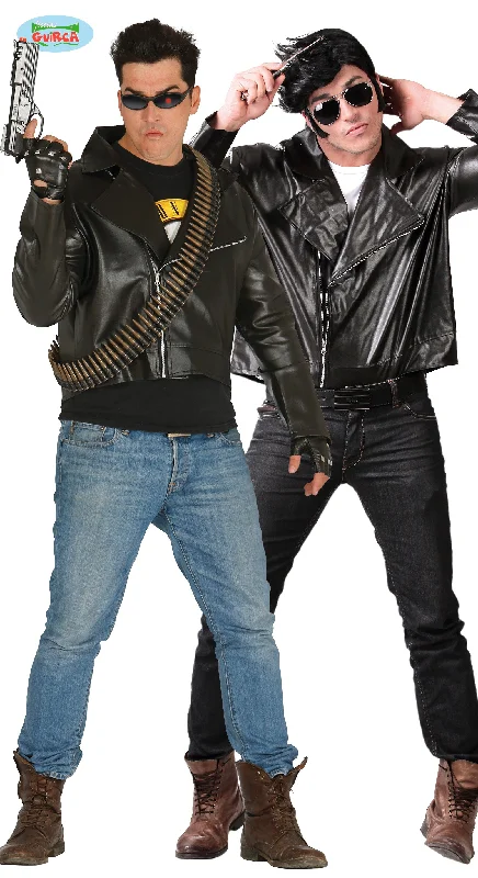 1950s Leather Biker Jacket Quilted Jacket Puffer Jacket Insulated Jacket