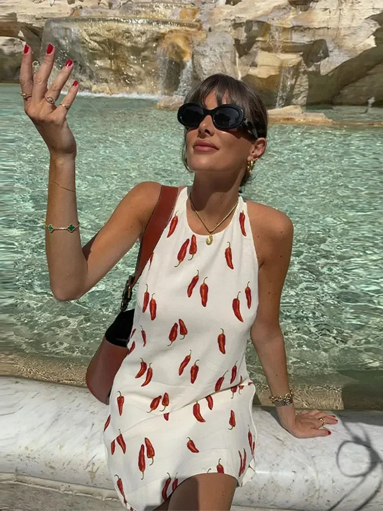 2024 Holiday Printed Backless Halter Mini Dresses Women Sexy Off Shoulder Sleeveless Dresses Summer Lady Vacation Beach Vestidos Stylish Puff Sleeve Mini Dress 2024 Holiday Printed Backless Halter Mini Dresses Women Sexy Off Shoulder Sleeveless Dresses Summer Lady Vacation Beach Vestidos Stylish Puff Sleeve Mini Dress