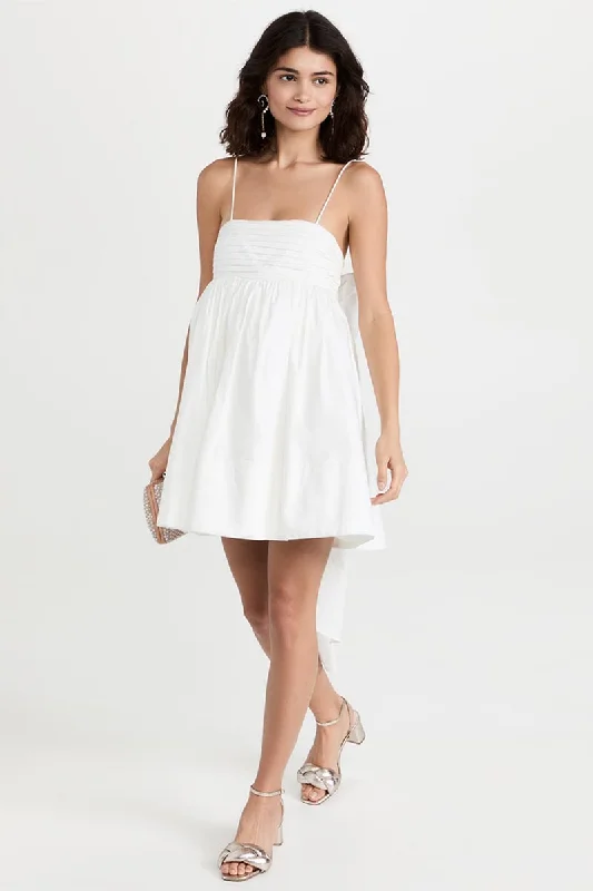 Adorable Charm Bow Back Mini Dress Stylish Ruffle Mini Dress