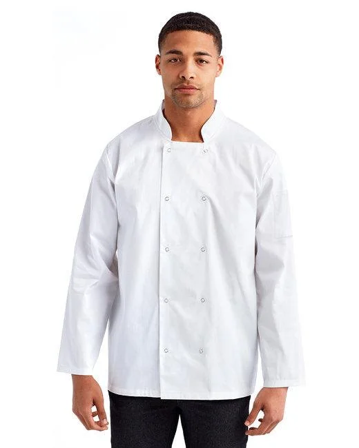 Artisan Collection by Reprime Unisex Studded Front Long-Sleeve Chef's Jacket RP665 Zip Front Button Front Snap Front