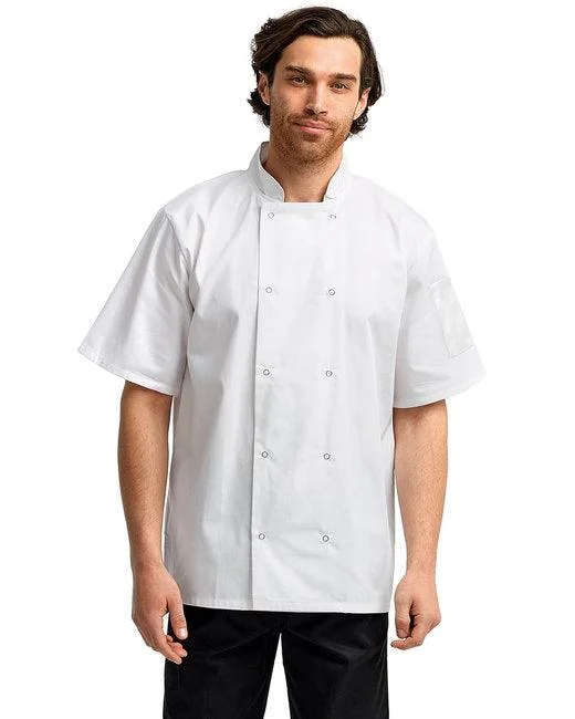 Artisan Collection by Reprime Unisex Studded Front Short-Sleeve Chef's Jacket RP664 Lace Jacket Ribbed Jacket Sequined Jacket Artisan Collection by Reprime Unisex Studded Front Short-Sleeve Chef's Jacket RP664 Lace Jacket Ribbed Jacket Sequined Jacket