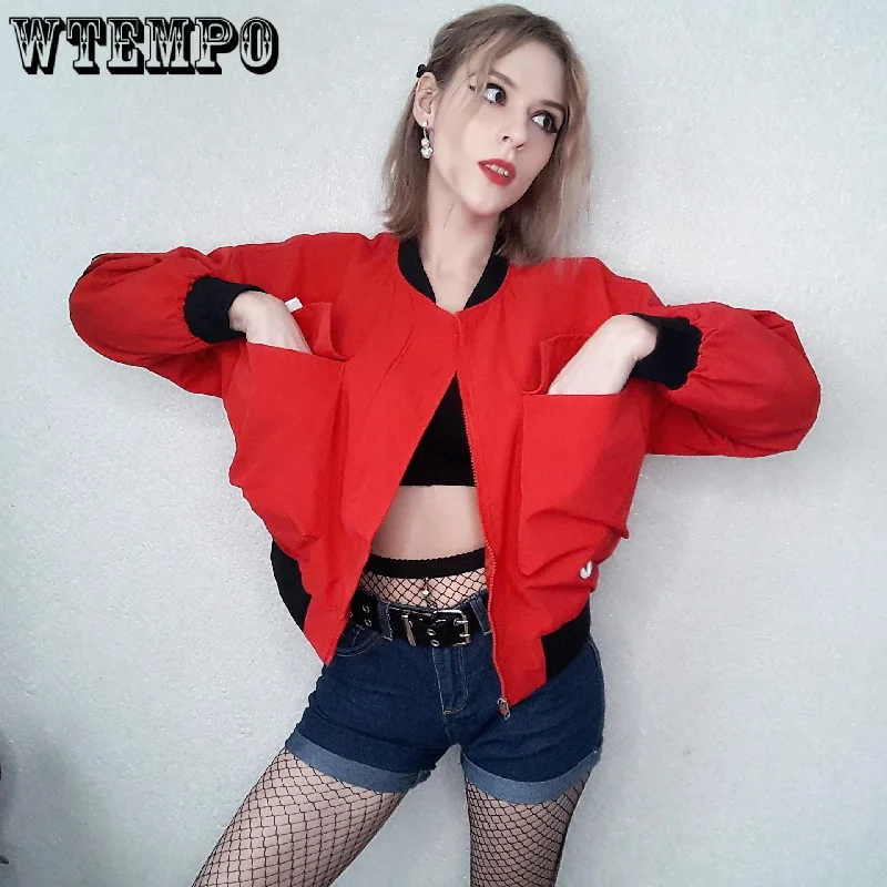 Autumn Short Jackets Women Bomber Jackets Cool Zipper Coats Streetwear Biker Outwear Trench Coat Raincoat Waterproof Jacket Autumn Short Jackets Women Bomber Jackets Cool Zipper Coats Streetwear Biker Outwear Trench Coat Raincoat Waterproof Jacket