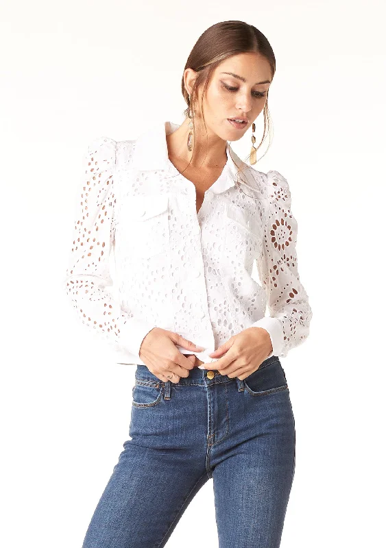Averill Eyelet Jacket Nylon Fabric Polyester Fabric Spandex Fabric