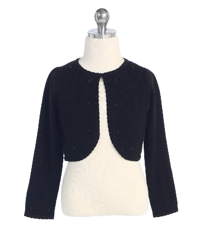 Black Knit Pearl Detail Jacket JK 2830 Striped Jacket Polka Dot Jacket Floral Jacket