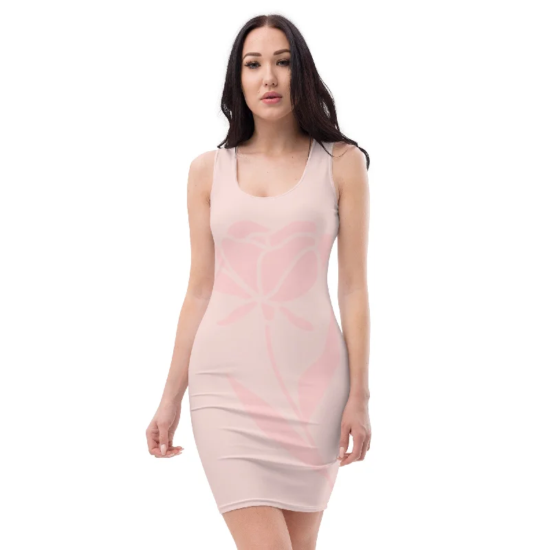 Blush Elegance Rose Shadow Pink Fitted Dress, lioness-love