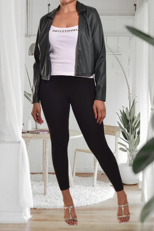 Bottle Green Crop Jacket Tiered Jacket Buttoned Jacket Zippered Jacket