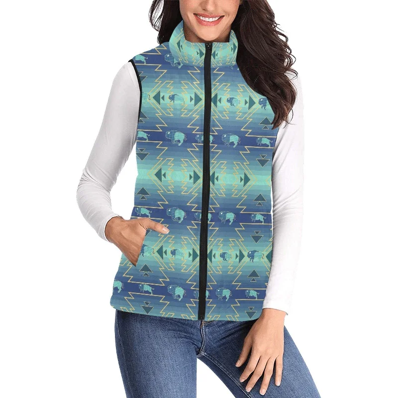 Buffalo Run Women's Padded Vest Jacket Chenille Fabric Brocade Fabric Lace Fabric