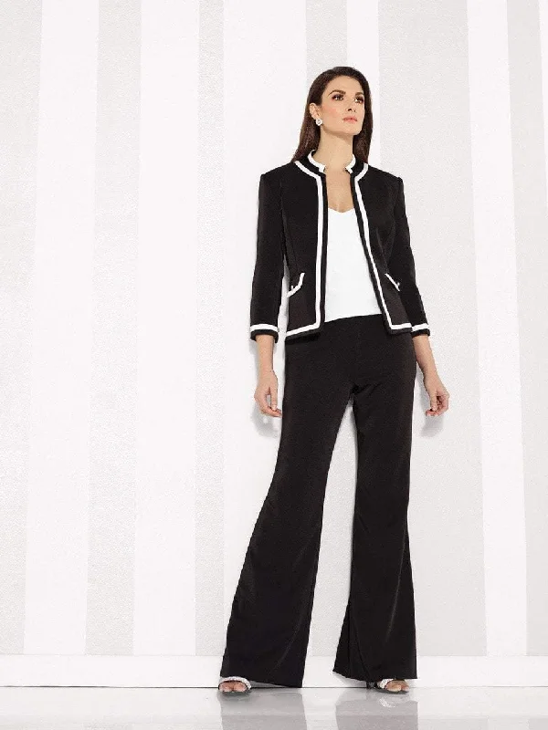 Cameron Blake by Mon Cheri - Contrast Crepe Suit with Jacket 216679 Print Jacket Jacquard Jacket Patchwork Jacket