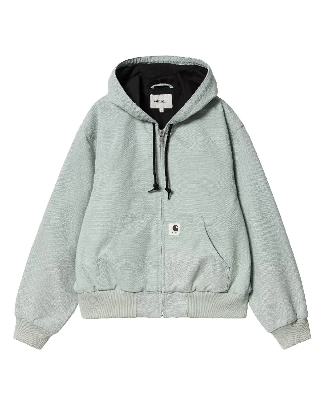 Carhartt Wip W' OG Active Jacket Frosted Green rinsed Boat Neck Shawl Collar Notched Collar