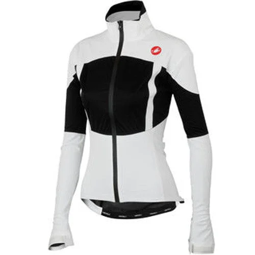 Castelli Womens Confronto Waterproof Shell Jacket - White Cardigan Sweater Pullover