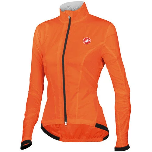 Castelli Womens Leggera Jacket - Orange Satin Fabric Silk Fabric Chiffon Fabric