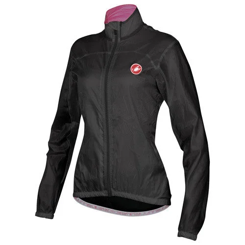 Castelli Womens Velo Rain Jacket - Black Front Pockets Side Pockets Patch Pockets