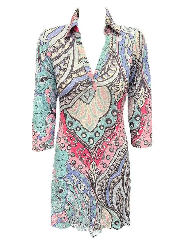 Bali Crushed 3/4 Sleeve Polo Dress