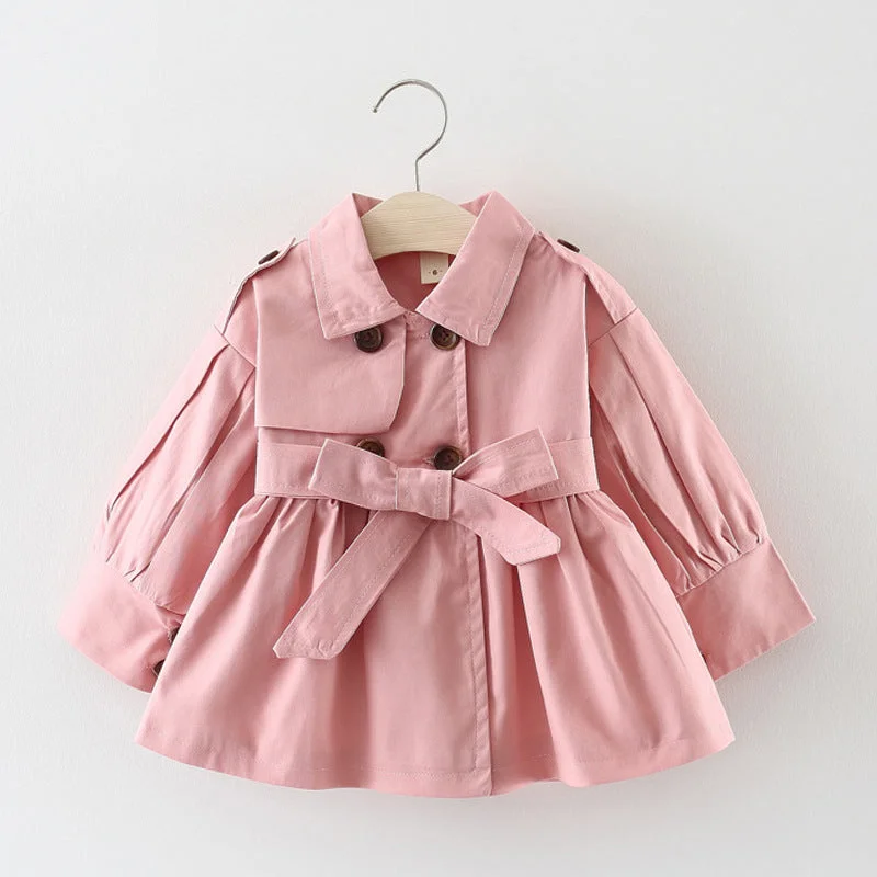 Baby Girl Autumn Winter Long Princess Jacket Hoodie Zip-Up Jacket Button-Up Jacket