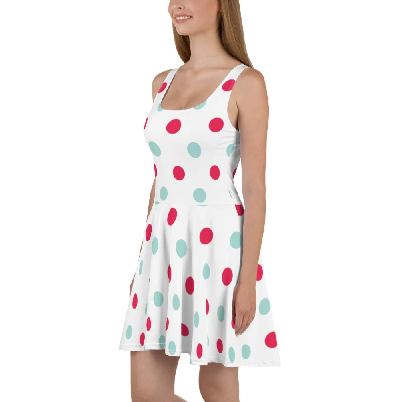 Effortlessly Chic Women’s Casual Polka Dot Skater Dress, lioness-love