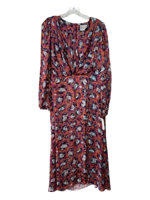 Falguni Shane Peacock Size M Purple, Orange, Multi Missing Fabric Tag Dress