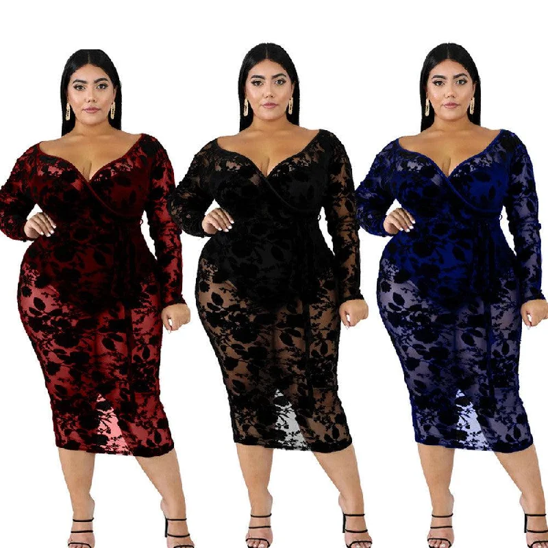 Flocking Fat Lady Dress